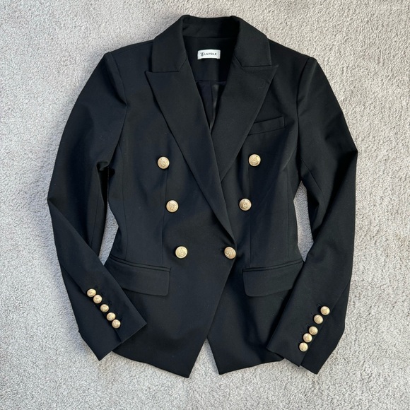 LILYSILK Jackets & Blazers - L'Agence Black Double-Breasted Blazer with Gold Buttons